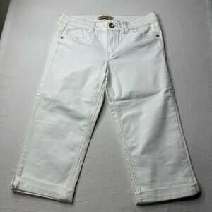 Democracy Womens White Capri Pants Denim Size 10 Summer Beach Vacation